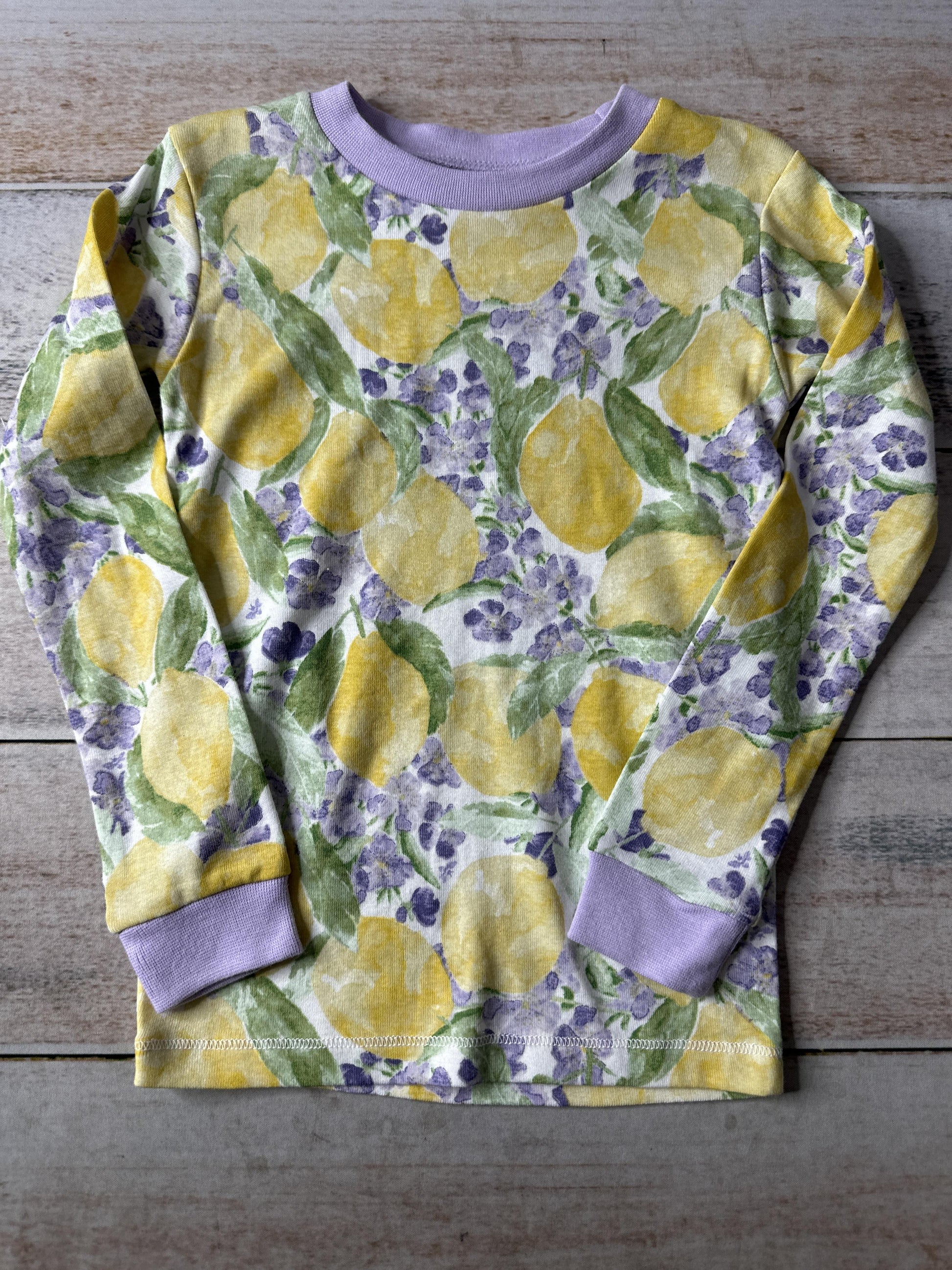 Burt's Bees Unisex Yellow | purple | light green Pajamas Size: 4T Yellow | purple | light green