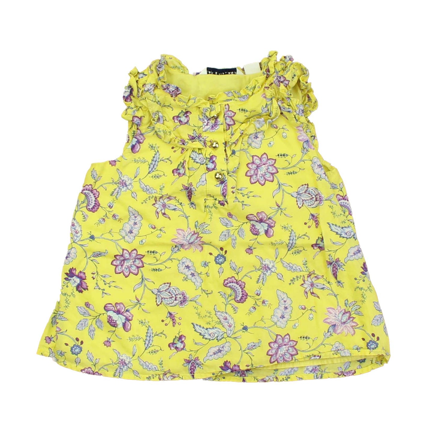 Janie and Jack Girls Yellow | Purple Blouse Size: 3T