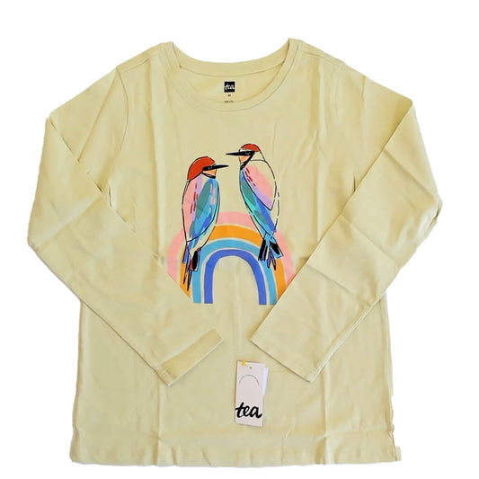 Tea Collection Girls Yellow | Rainbow Birds T-Shirt Size: 10 Years Yellow | Rainbow Birds