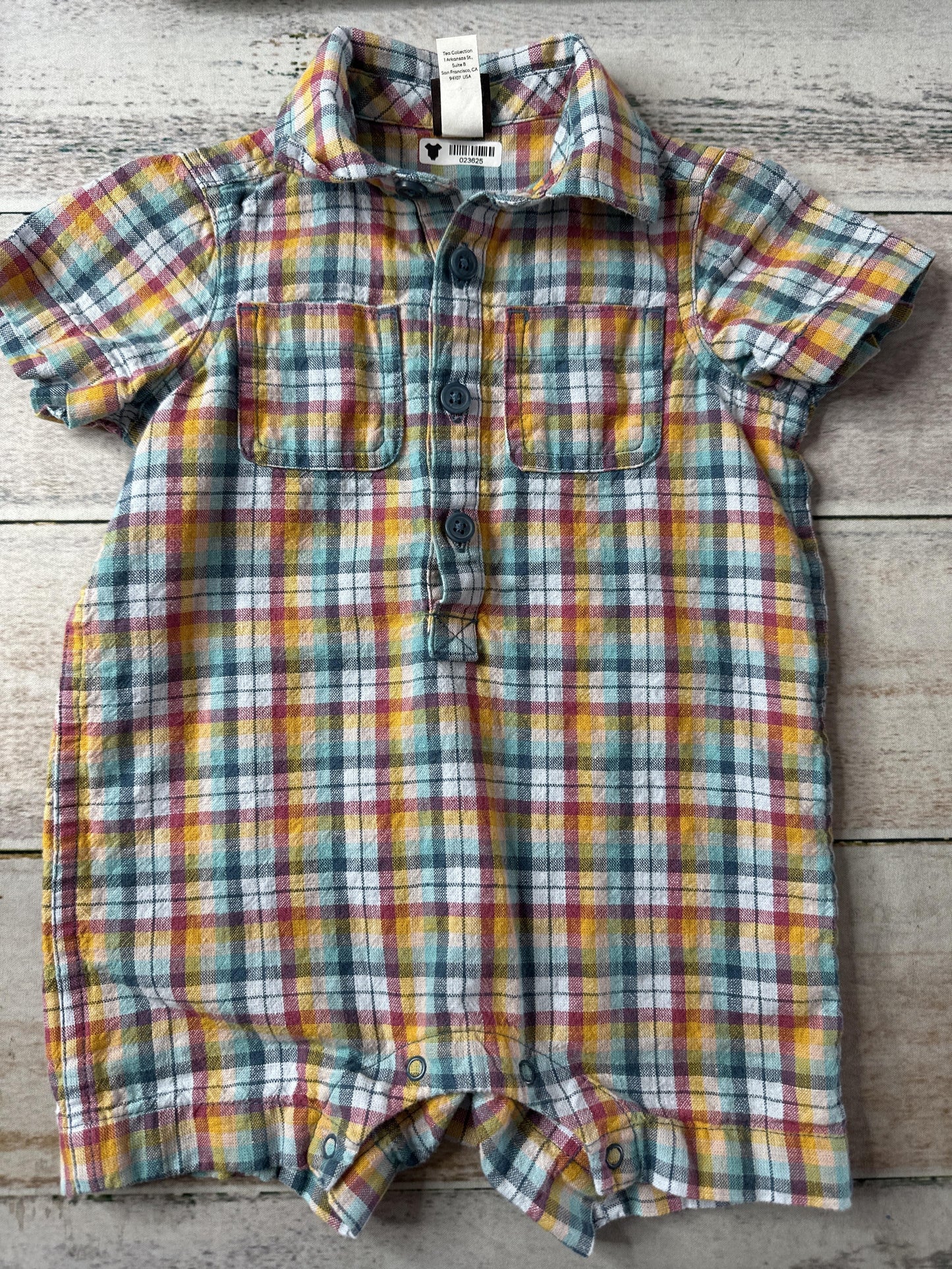 Tea Unisex Yellow | Red | Light Blue Romper Size: 6-9 months Yellow | Red | Light Blue