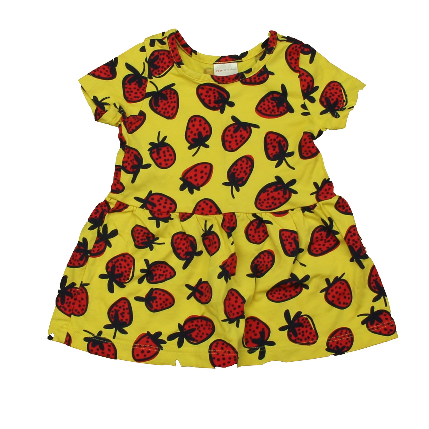 Hanna Andersson Girls Yellow | Red Strawberries Dress Size: 12-18 Months