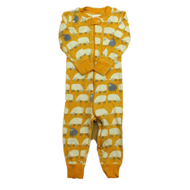 Hanna Andersson Unisex Yellow Sheep 1-piece Non-footed Pajamas Size: 2T