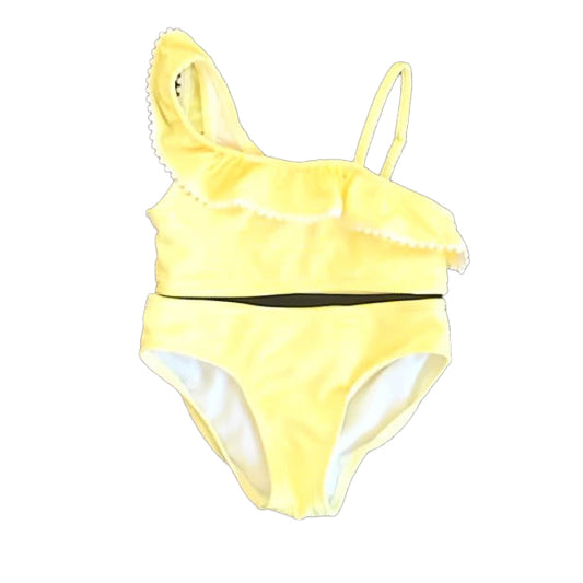 Cat & Jack Girls Yellow Stripe 1-piece Swimsuit Size: 6-7 Years Yellow Stripe