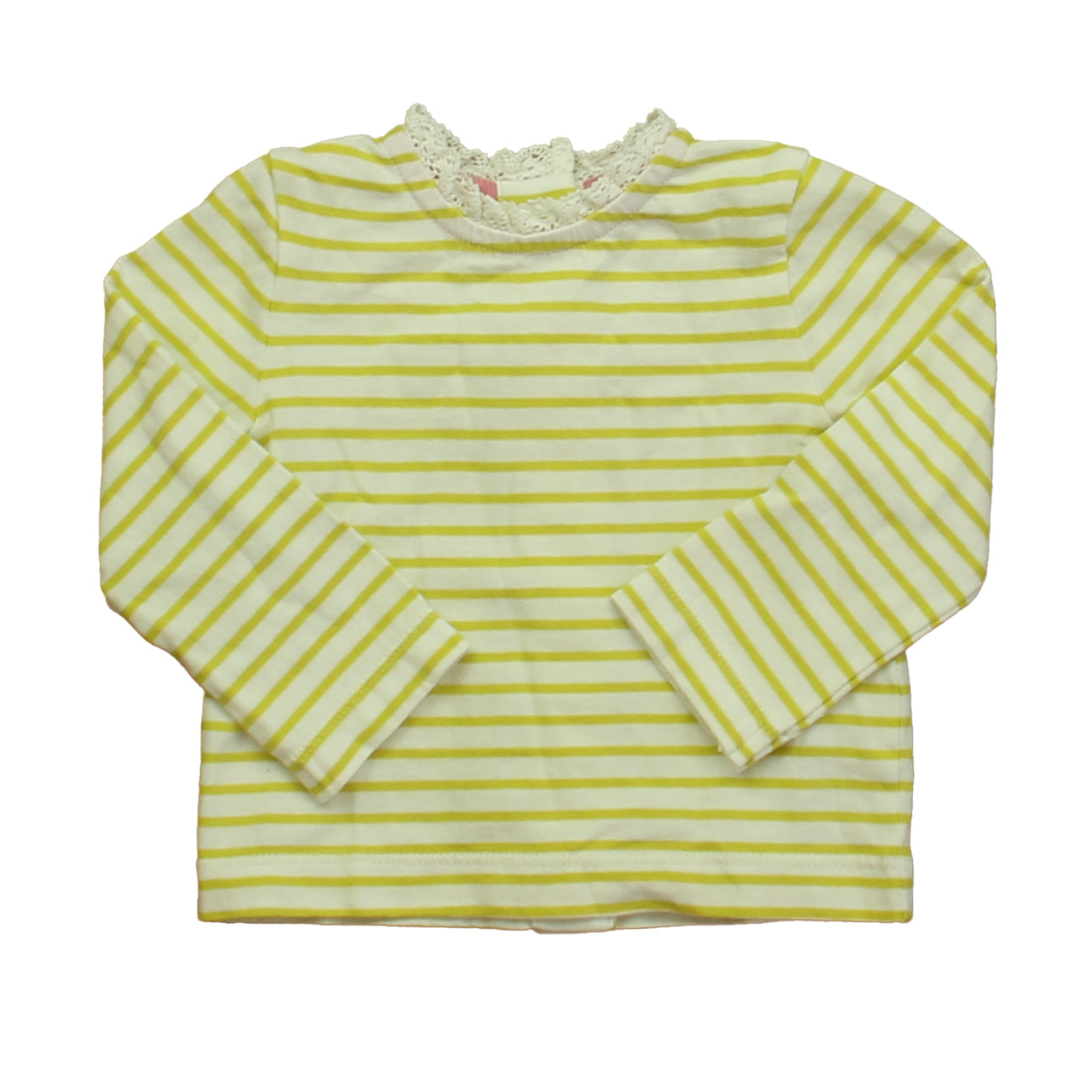 Boden Girls Yellow Stripe Long Sleeve T-Shirt Size: 0-3 Months