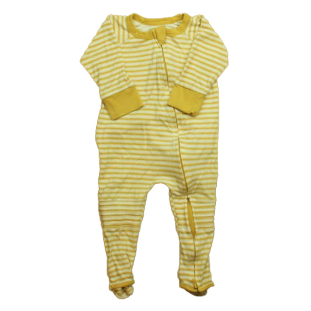 Goumi Unisex Yellow Stripe Long Sleeve Outfit Size: 9-12 Months Yellow Stripe