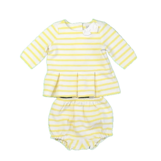 Janie and Jack Girls Yellow Stripe Apparel Sets Size: 3-6 Months Yellow Stripe