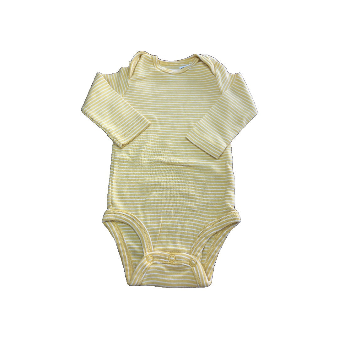 Carters Girls Yellow | Striped | White Onesie Size: 3 months Yellow | Striped | White
