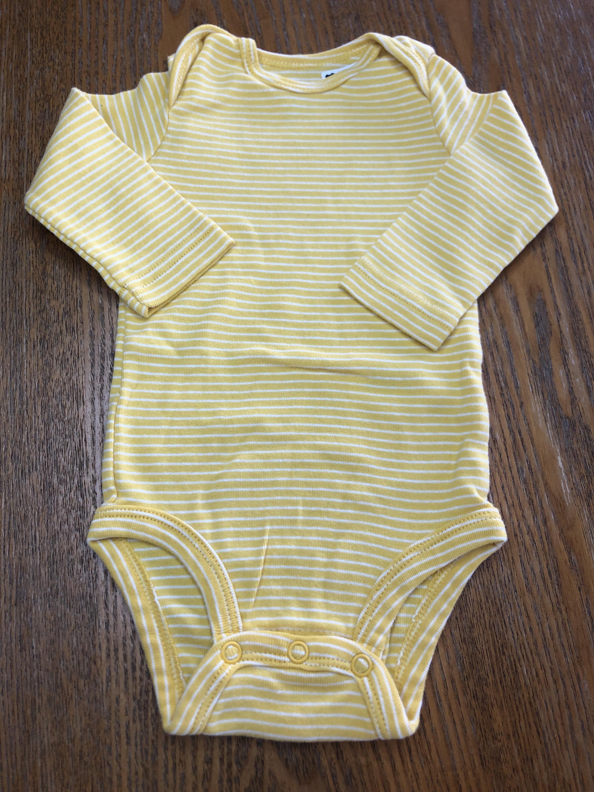 Carters Girls Yellow | Striped | White Onesie Size: 3 months Yellow | Striped | White