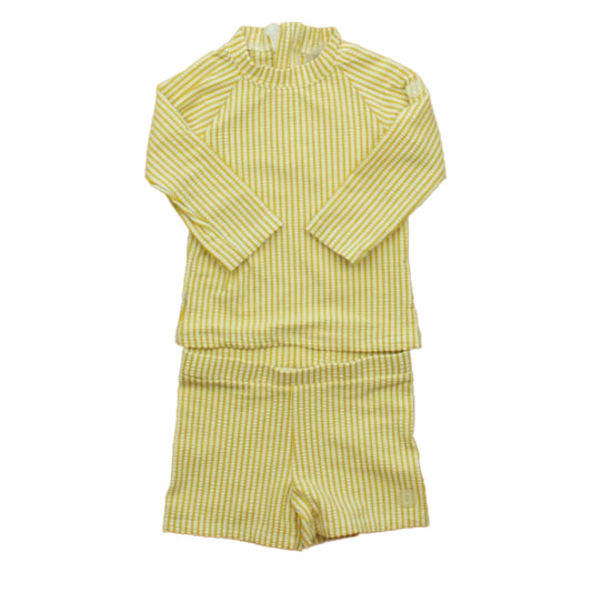 Mori Boys Yellow Striped 2-piece Swimsuit Size: 2-3T