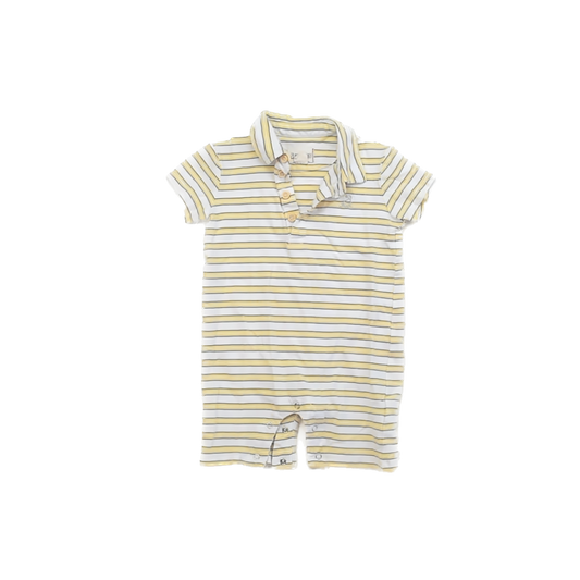 Me & Henry Boys Yellow Striped Romper Size: 18-24 Months Yellow Striped