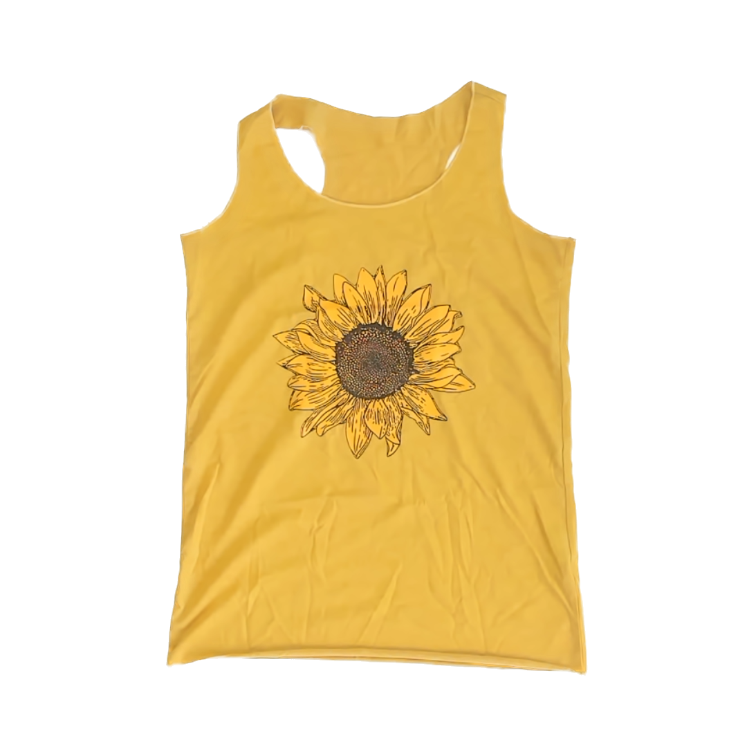 Unknown Girls Yellow | Sunflower Tank Top Size: Adult Small Yellow | Sunflower