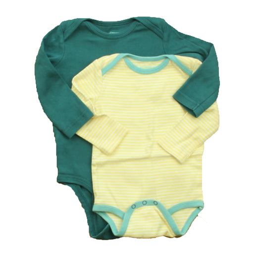 Primary.com Boys Yellow | Teal Onesie Size: 6-12 Months Yellow | Teal