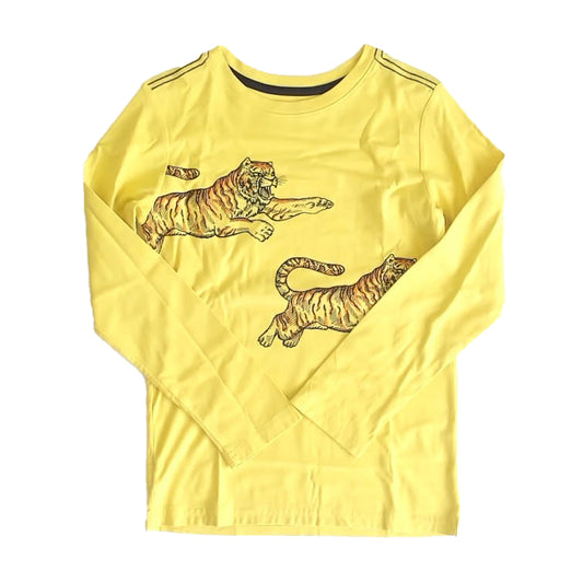 Tea Collection Boys Yellow Tiger Long Sleeve T-Shirt Size: 10 Years Yellow Tiger