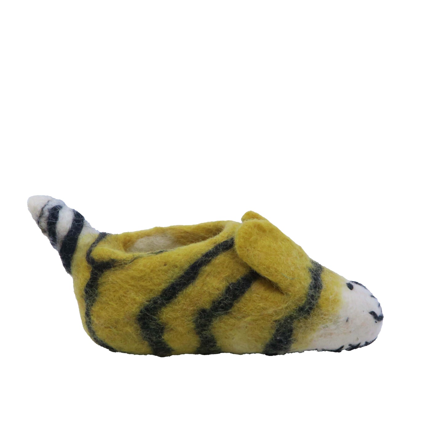 Unknown Brand Unisex Yellow Felted Tiger Slippers Size: 5-6 Toddler Yellow Felted Tiger