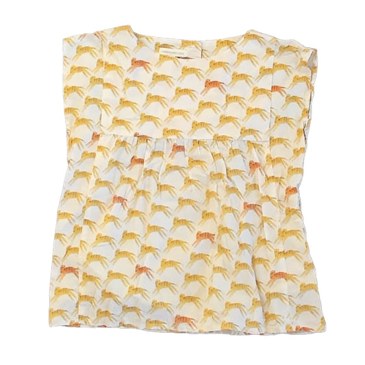 Hundred Pieces Girls Yellow Tigers Blouse Size: 8 Years Yellow Tigers