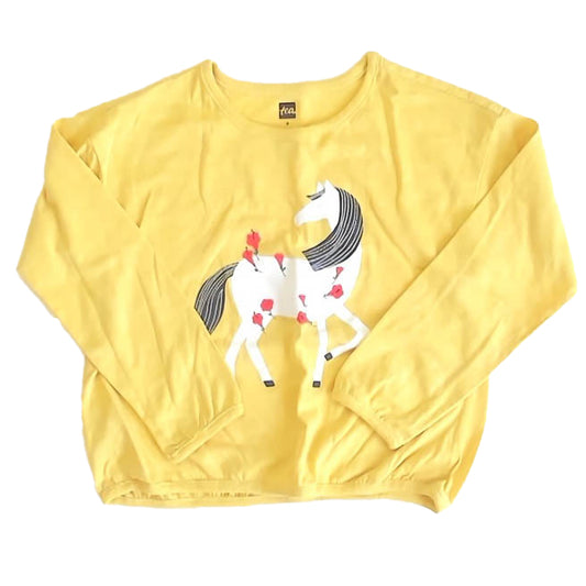 Tea Collection Girls Yellow Unicorn Long Sleeve T-Shirt Size: 4T Yellow Unicorn
