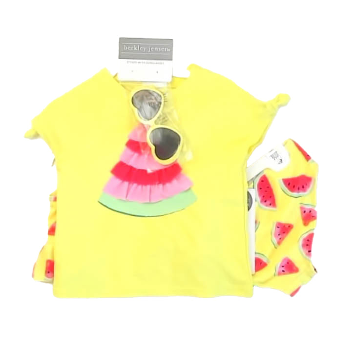 Berkley Jensen Girls Yellow Watermelon 2-piece Swimsuit Size: 5T Yellow Watermelon