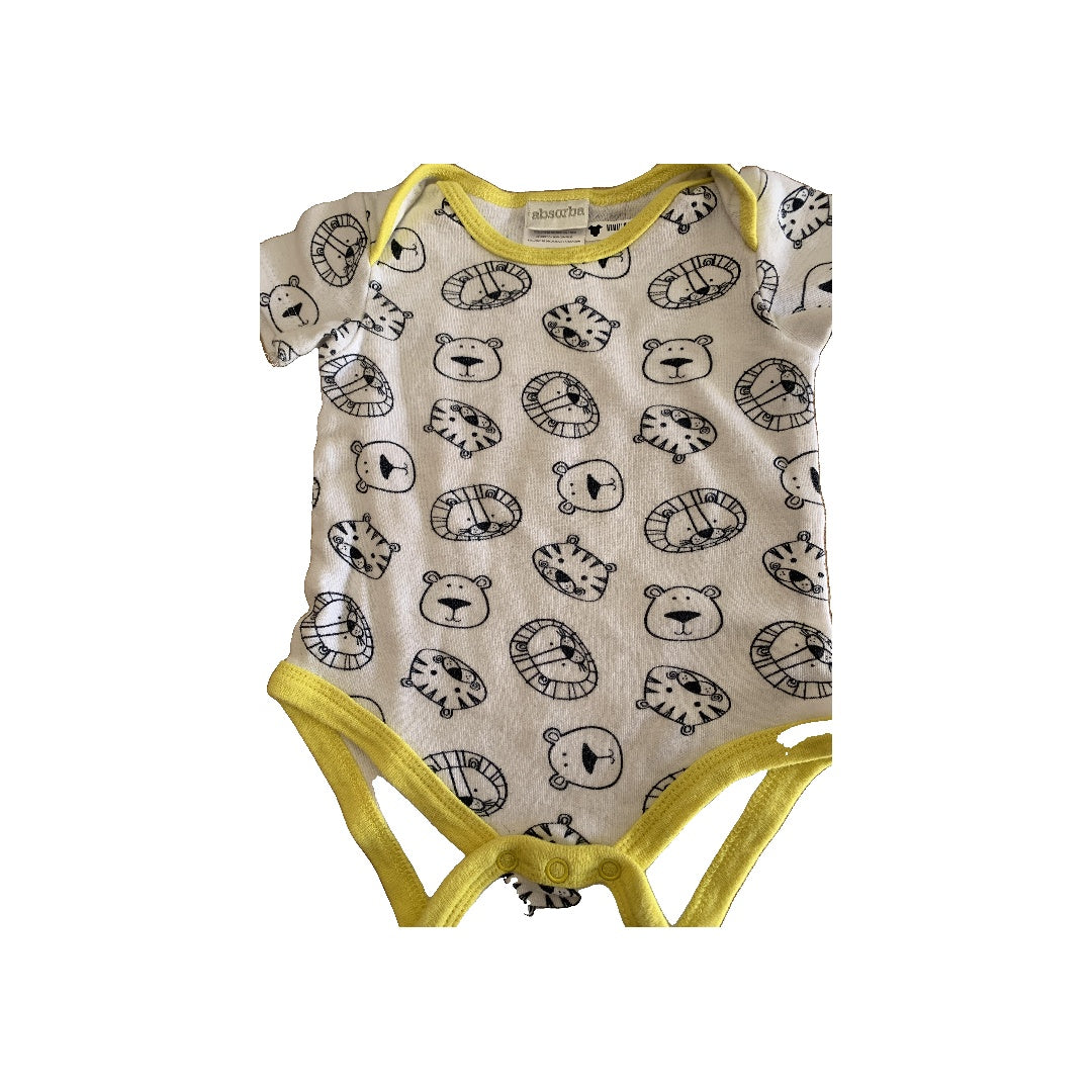 Boys Yellow | White | animals Onesie Size: 6-9 months Yellow | White | animals
