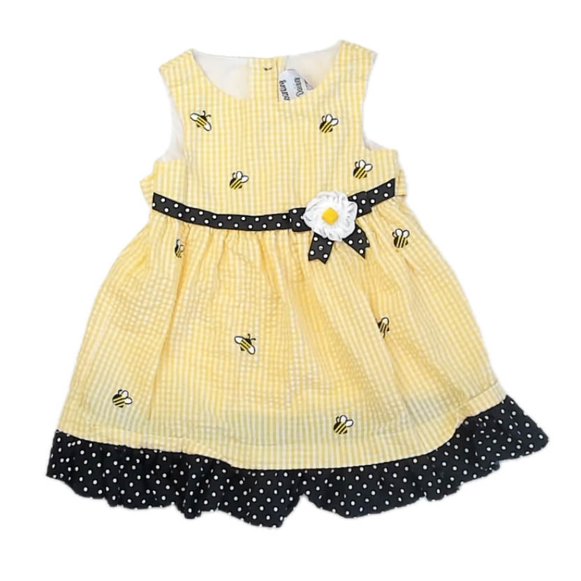 Counting Daisies Girls Yellow | White Bees Dress Size: 2T Yellow | White Bees