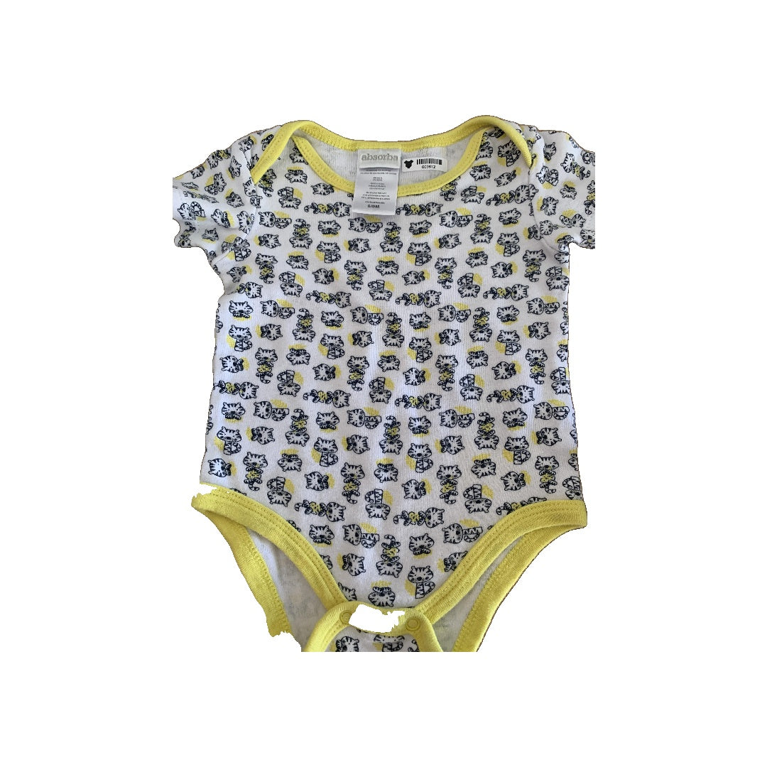 Unisex Yellow | White | Black Onesie Size: 6-9 months Yellow | White | Black