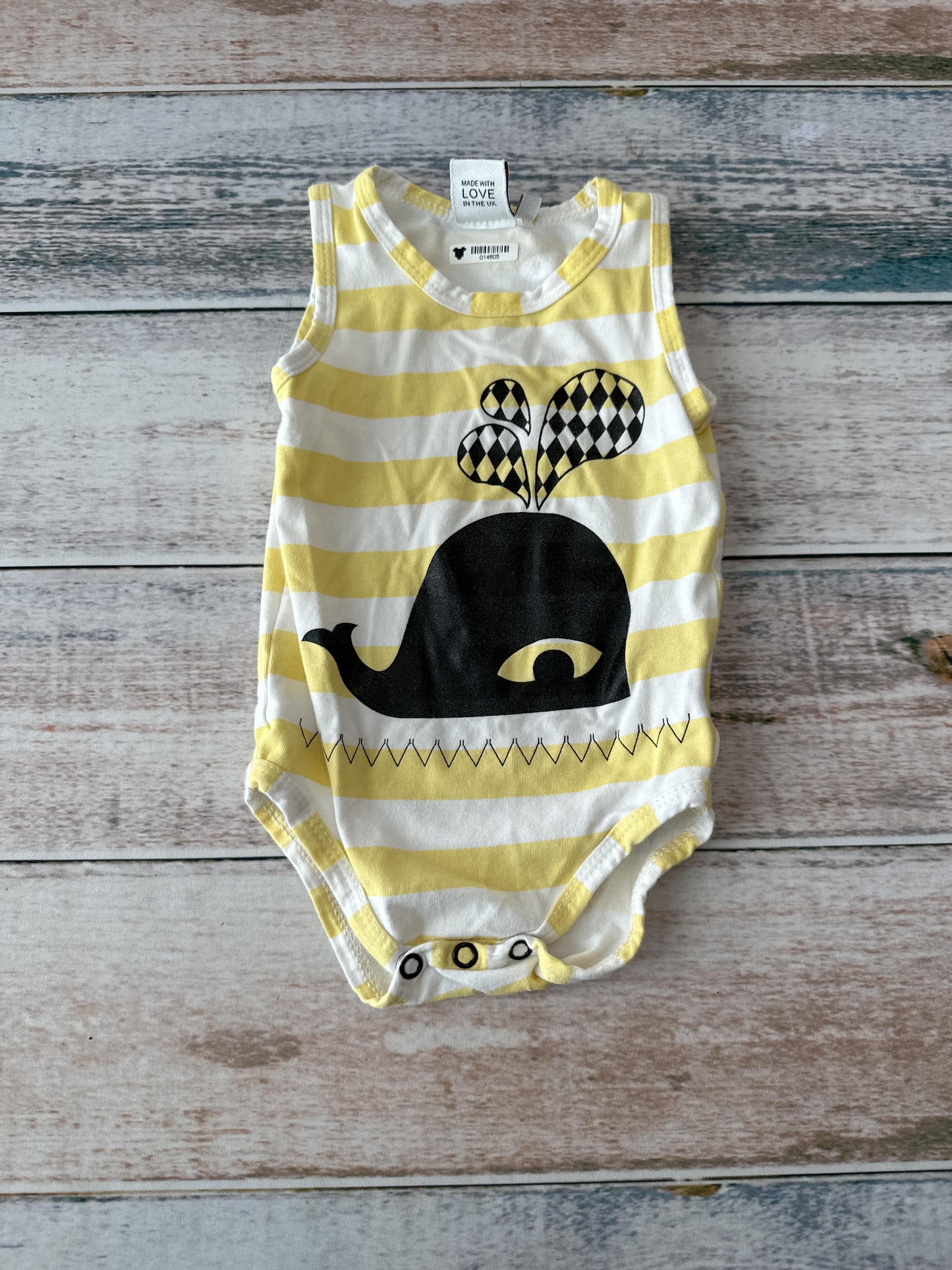 Beau Loves Unisex Yellow | White | Black Onesie Size: 3-6 months Yellow | White | Black