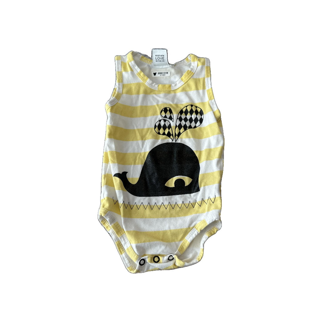 Beau Loves Unisex Yellow | White | Black Onesie Size: 3-6 months Yellow | White | Black