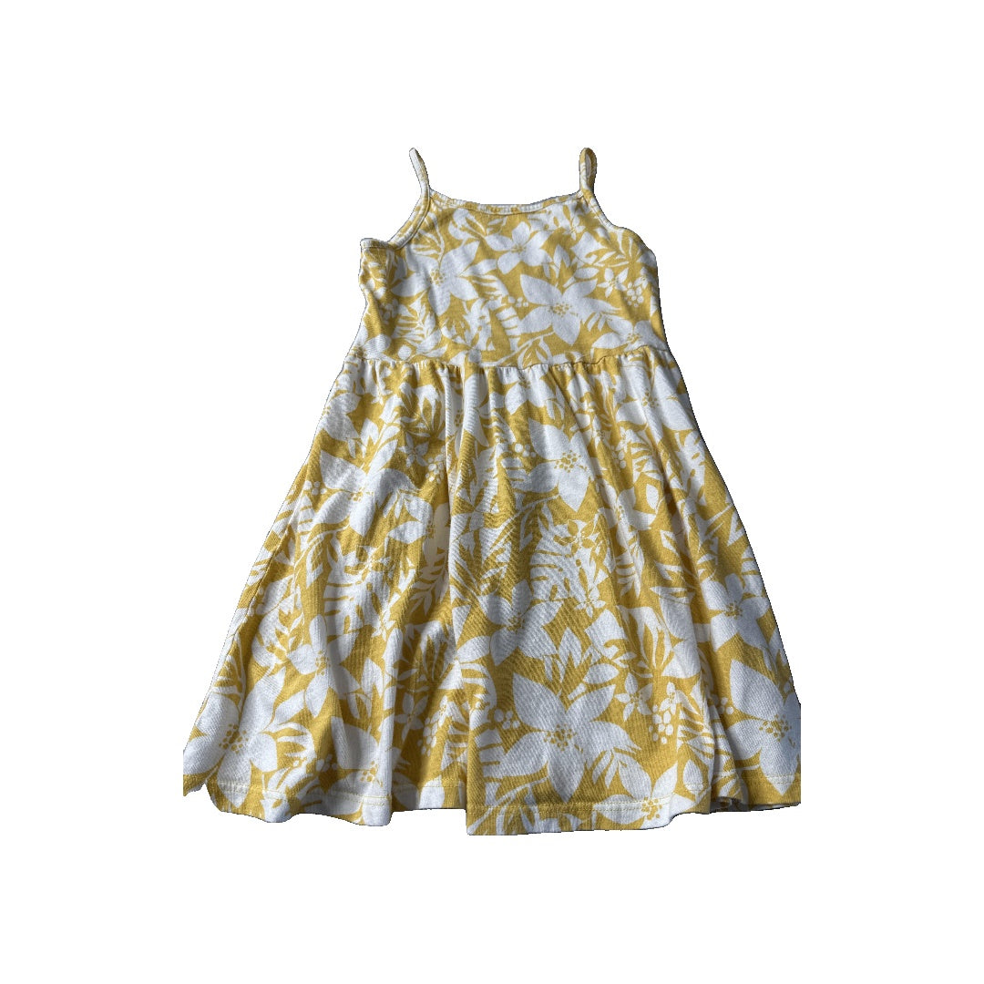 H&M Girls Yellow | White | Flowers Dress Size: 4T Yellow | White | Flowers