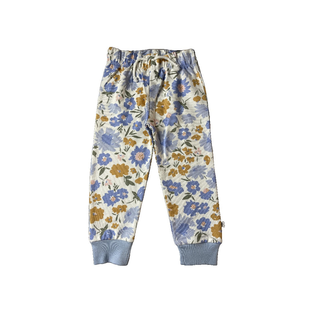 Honest Co Girls Yellow | White | Light Blue Pants Size: 24 months Yellow | White | Light Blue