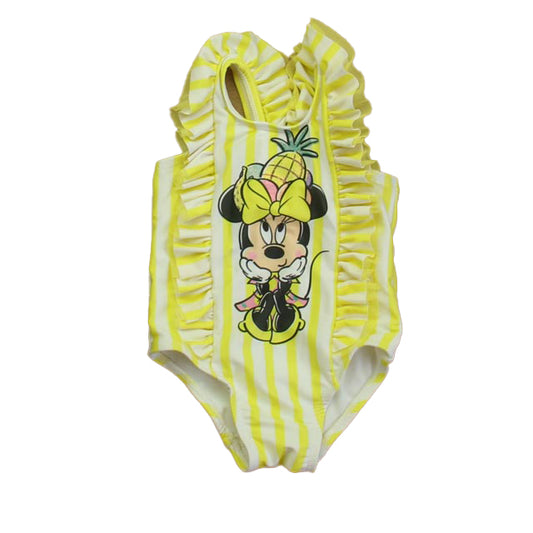 Disney Girls Yellow | White Minnie 1-piece Swimsuit Size: 3-6 Months Yellow | White Minnie