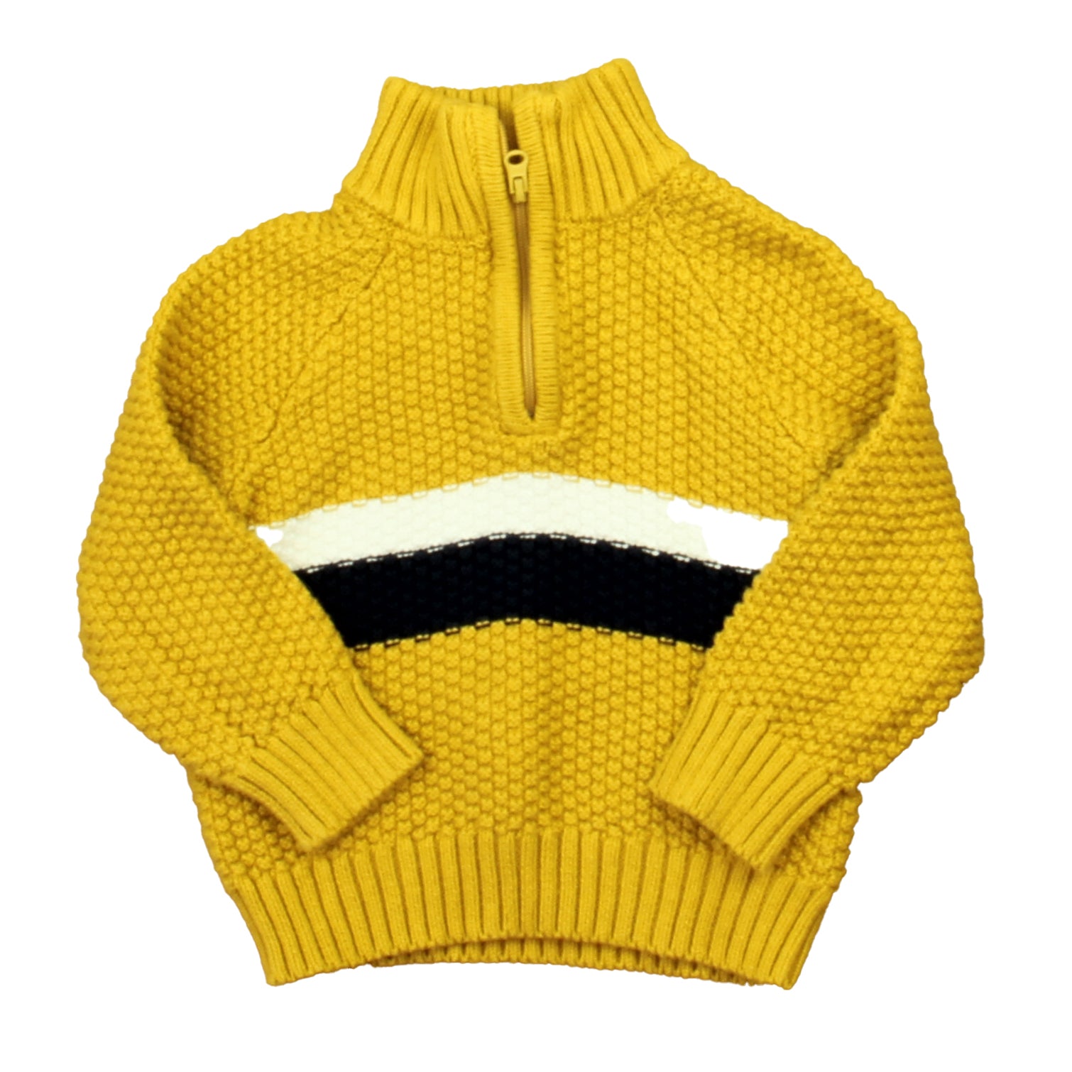 Janie and Jack Boys Yellow | White | Navy Sweater Size: 12-18 Months Yellow | White | Navy