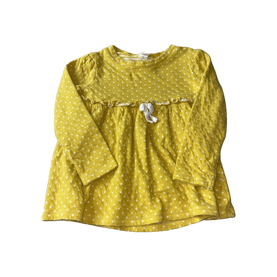Tucker + Tate Girls Yellow | White | polka dot Long Sleeve Shirt Size: 24 months Yellow | White | polka dot