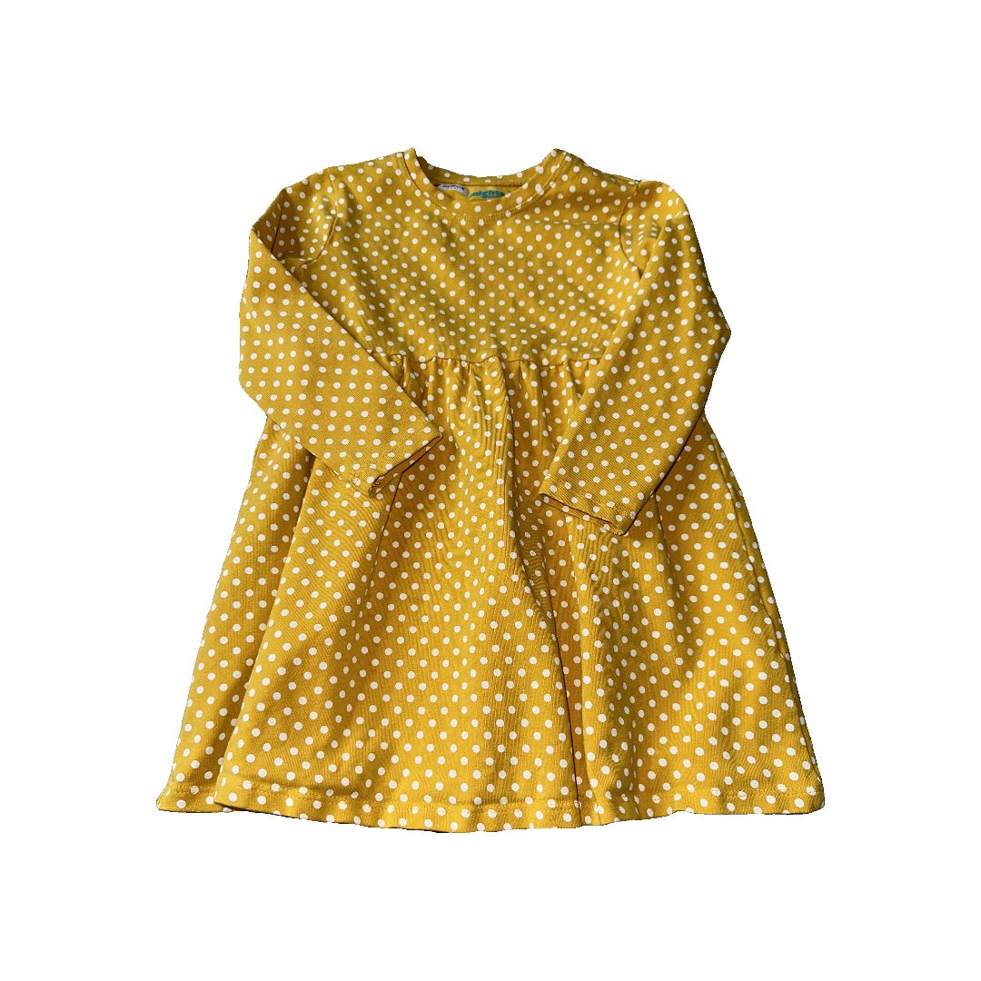 Mighty Goods Girls Yellow | White | polka dot Dress Size: 2T Yellow | White | polka dot