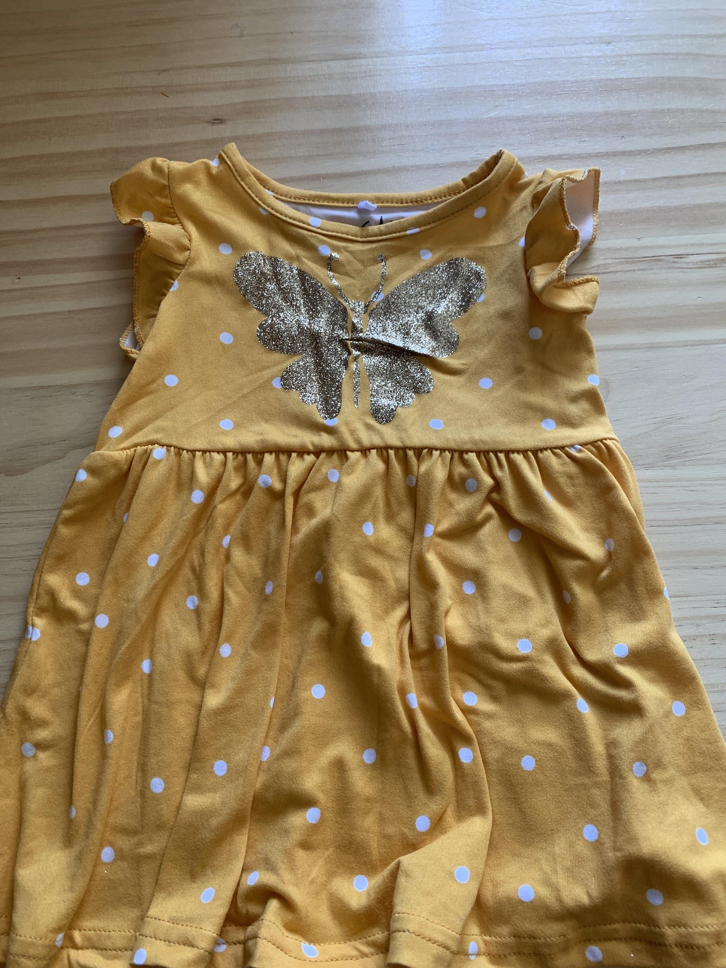 Freestyle Girls Yellow | White | polka dot Dress Size: 12M Yellow | White | polka dot