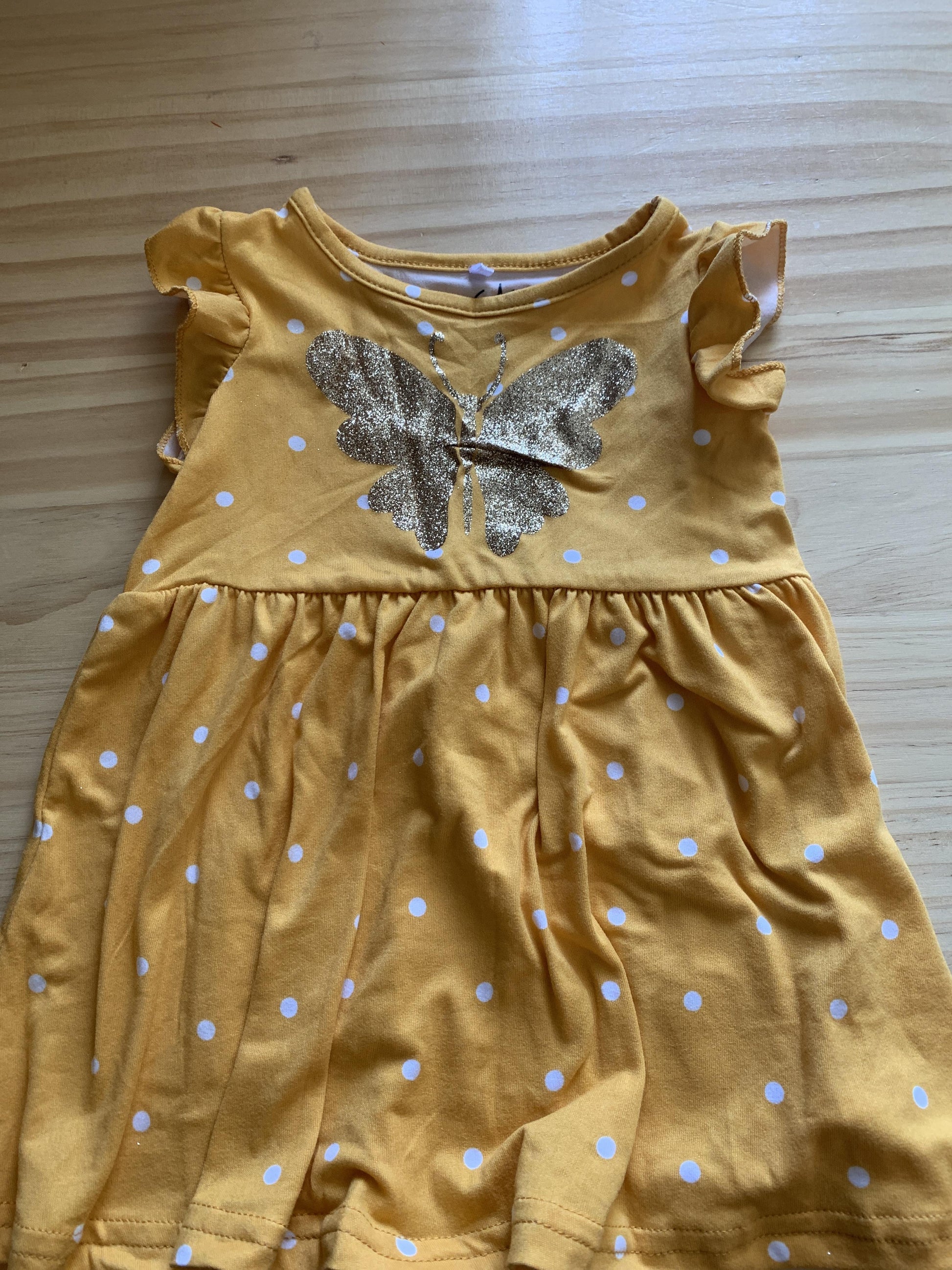 Freestyle Girls Yellow | White | polka dot Dress Size: 12M Yellow | White | polka dot