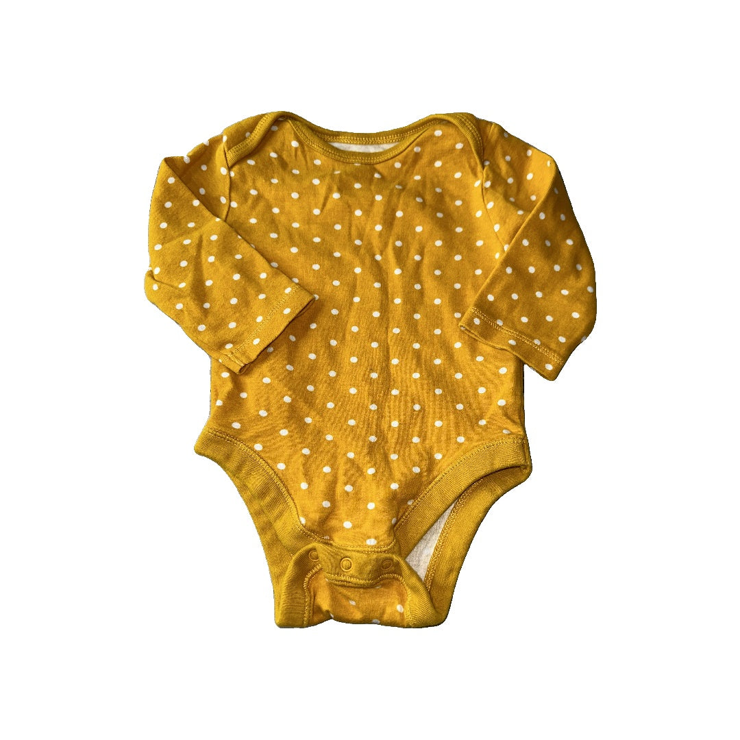 Old Navy Girls Yellow | White | polka dot Onesie Size: 3-6 months Yellow | White | polka dot