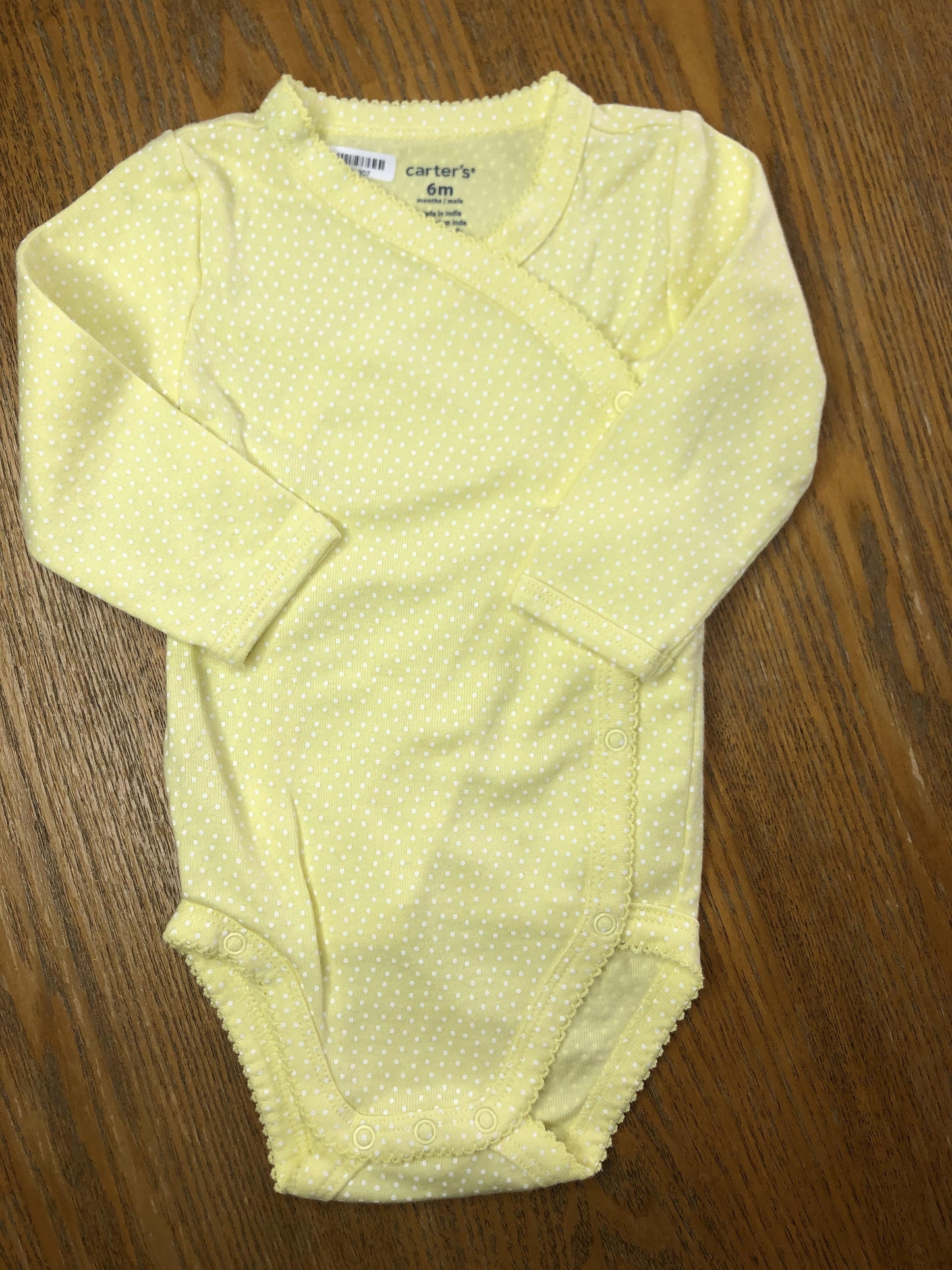 Carters Girls Yellow | White | polka dot Onesie Size: 6 months Yellow | White | polka dot