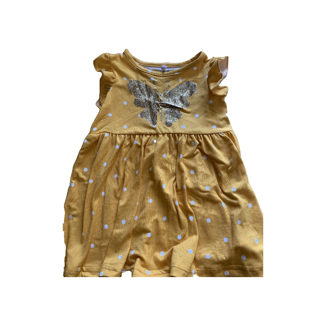 Freestyle Girls Yellow | White | polka dot Dress Size: 12M Yellow | White | polka dot