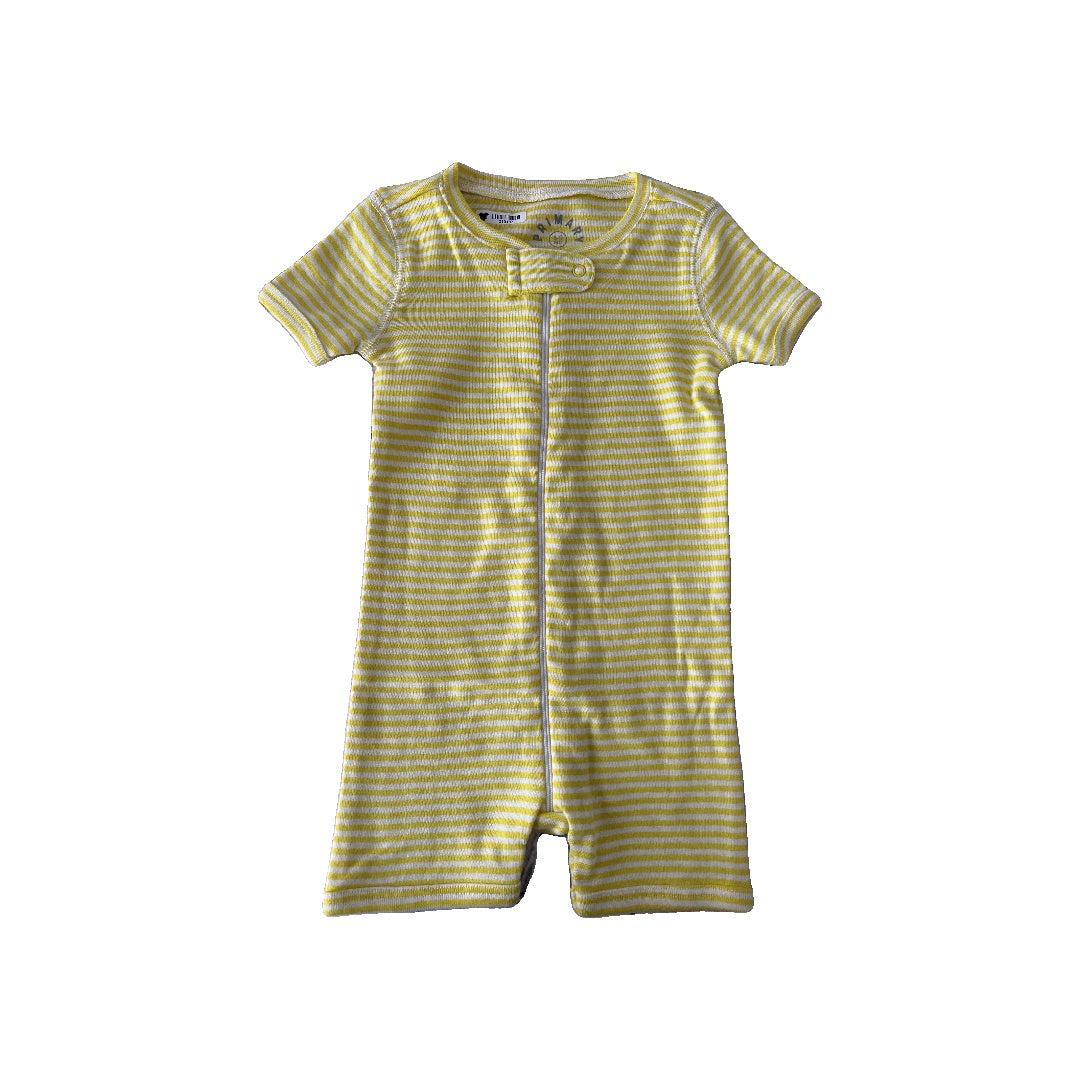 Primary Unisex Yellow | White | Stripe Romper Size: 6-9 months Yellow | White | Stripe