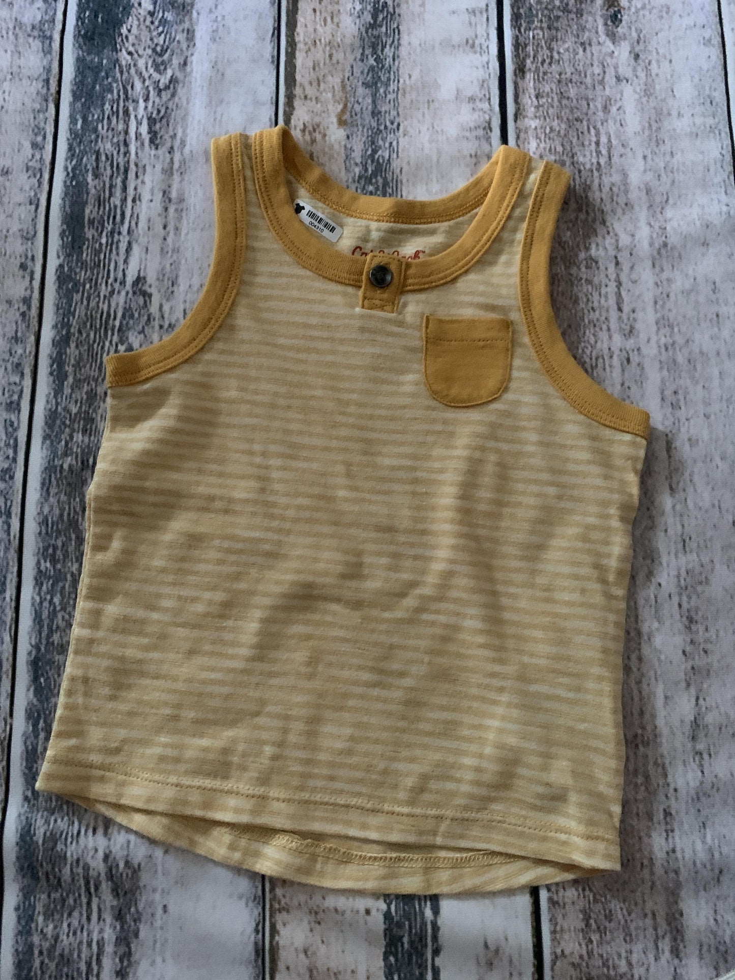 Cat & Jack Boys Yellow | White | Stripe Tank Top Size: 12M Yellow | White | Stripe
