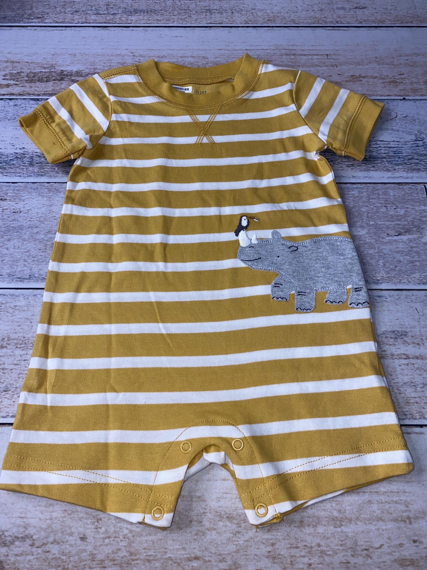 Carters Boys Yellow | White | Stripe Romper Size: 18 months Yellow | White | Stripe