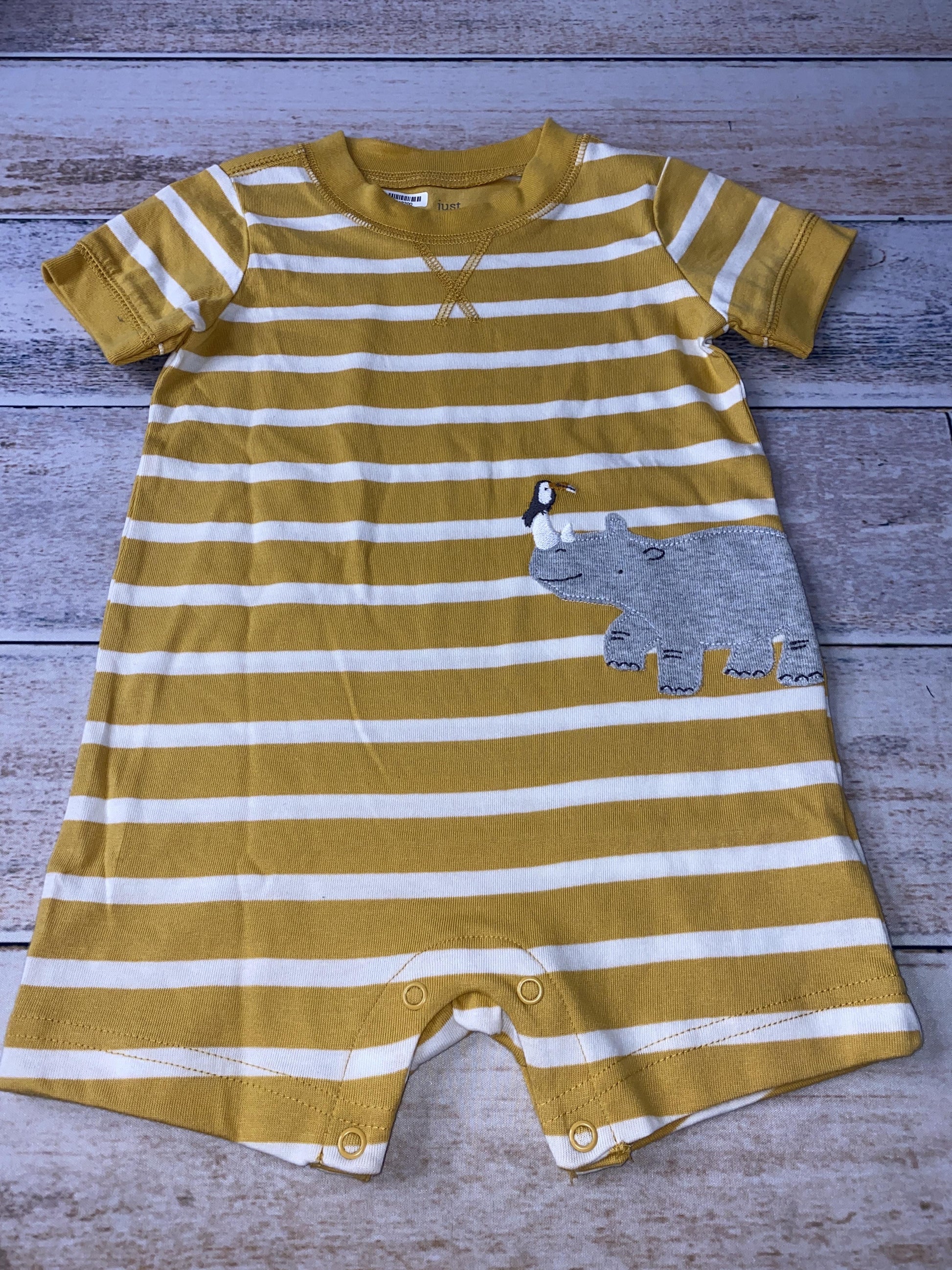 Carters Boys Yellow | White | Stripe Romper Size: 18 months Yellow | White | Stripe