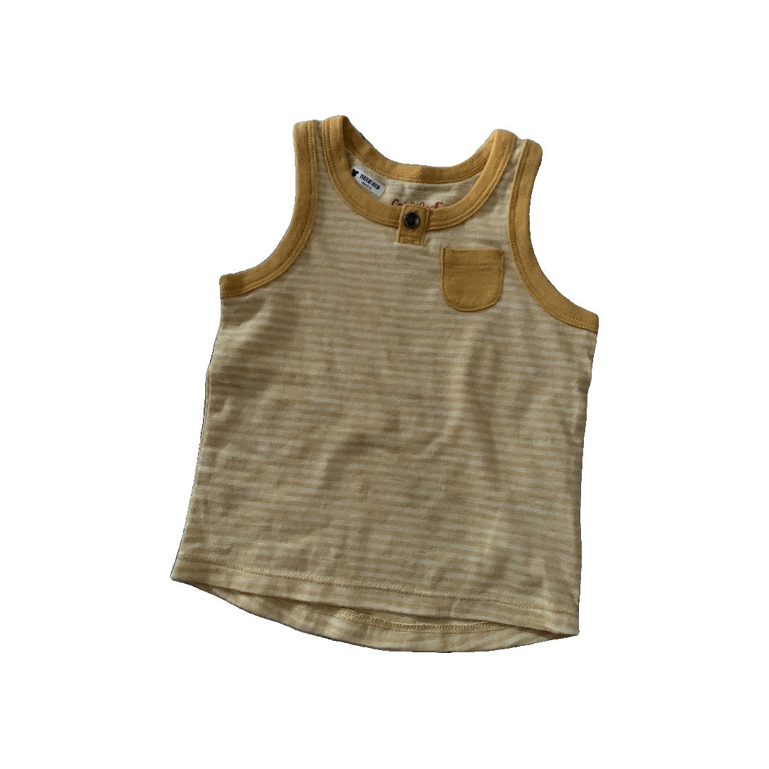 Cat & Jack Boys Yellow | White | Stripe Tank Top Size: 12M Yellow | White | Stripe