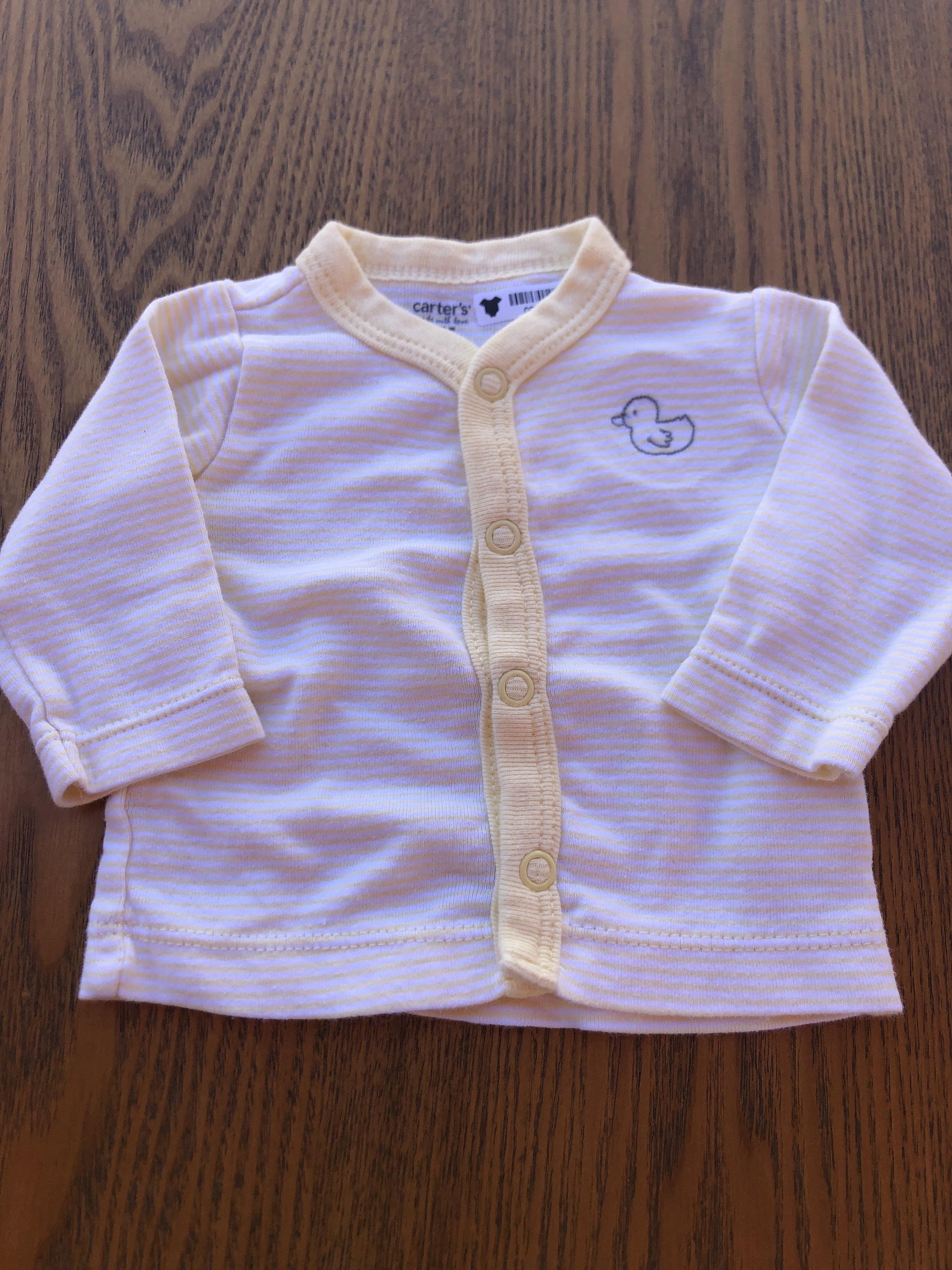 Carters Girls Yellow | White | Striped Shirt Size: Newborn Yellow | White | Striped