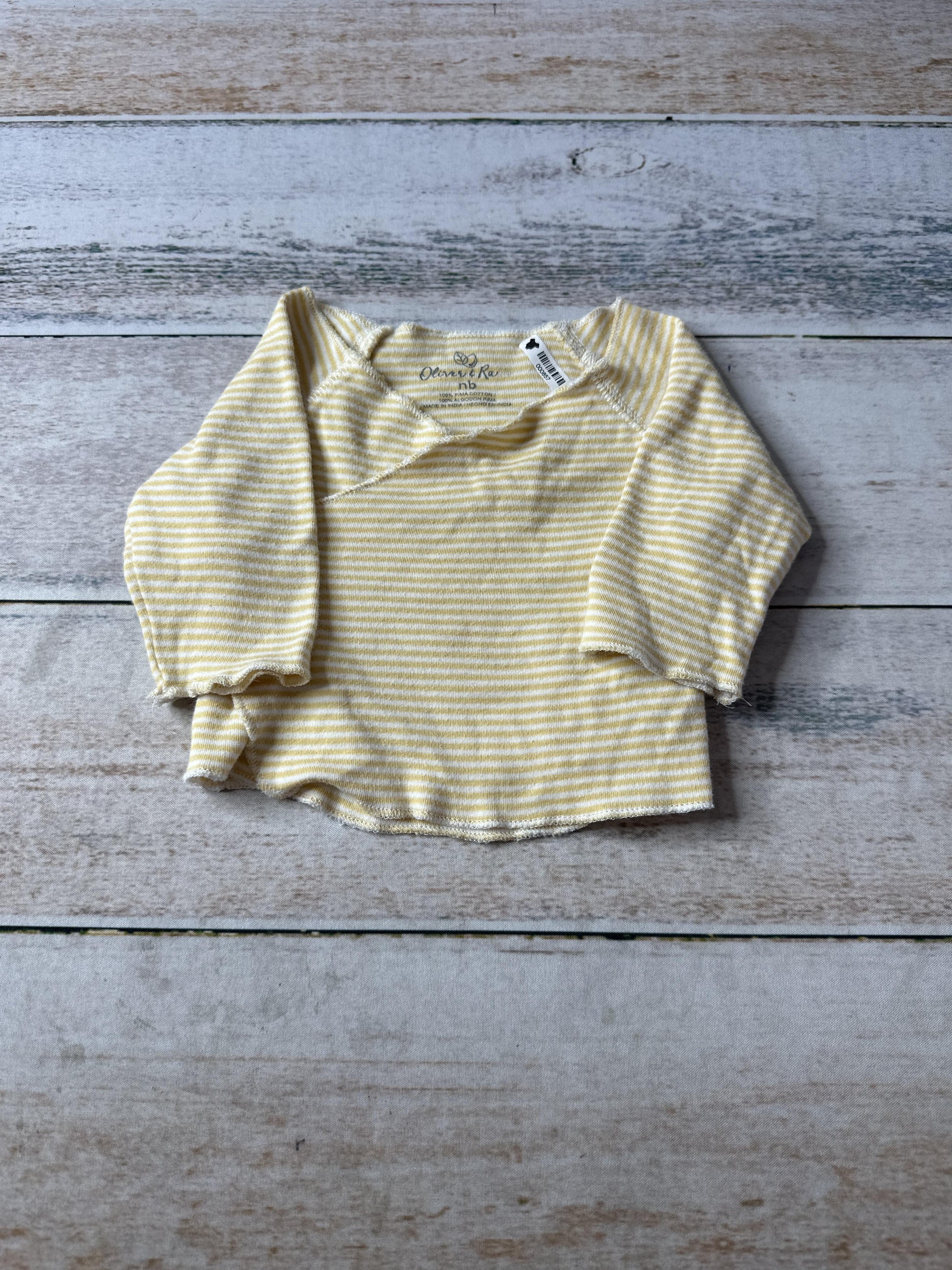Oliver & Rain Unisex Yellow | White | Striped Shirt Size: Newborn Yellow | White | Striped