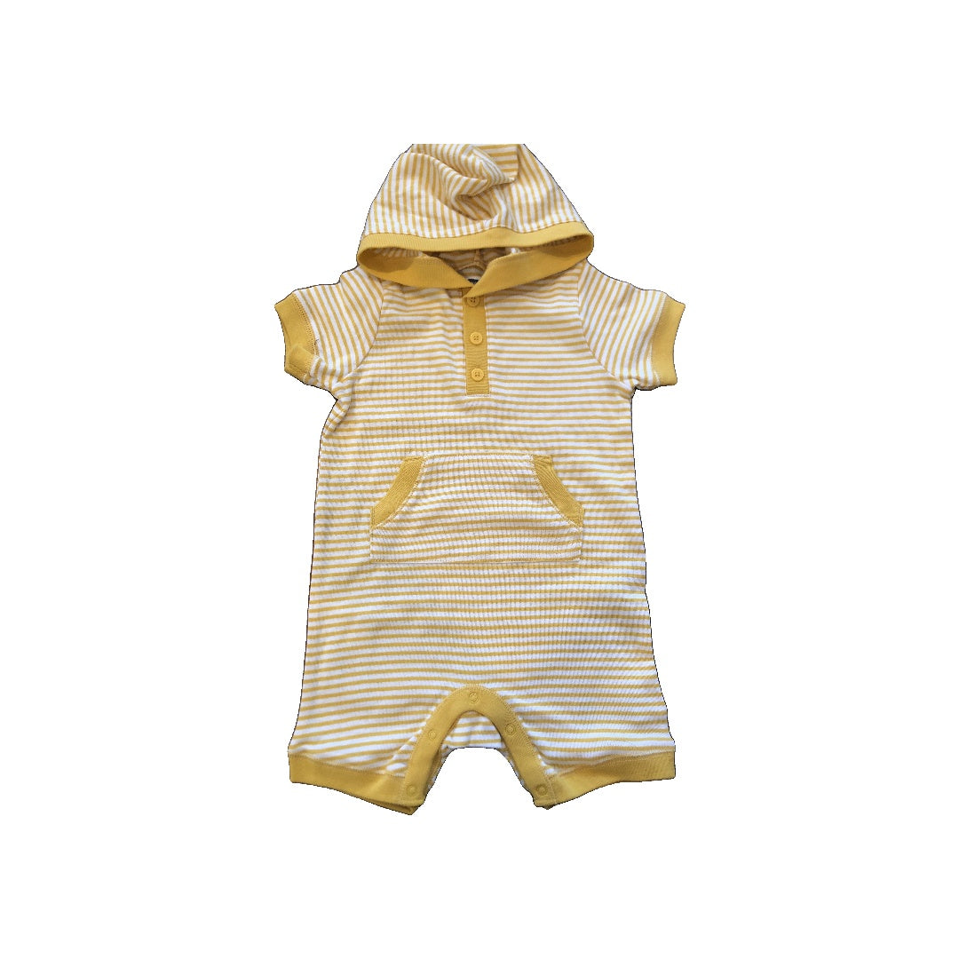 Old Navy Unisex Yellow | White | Striped Romper Size: 12-18 months Yellow | White | Striped