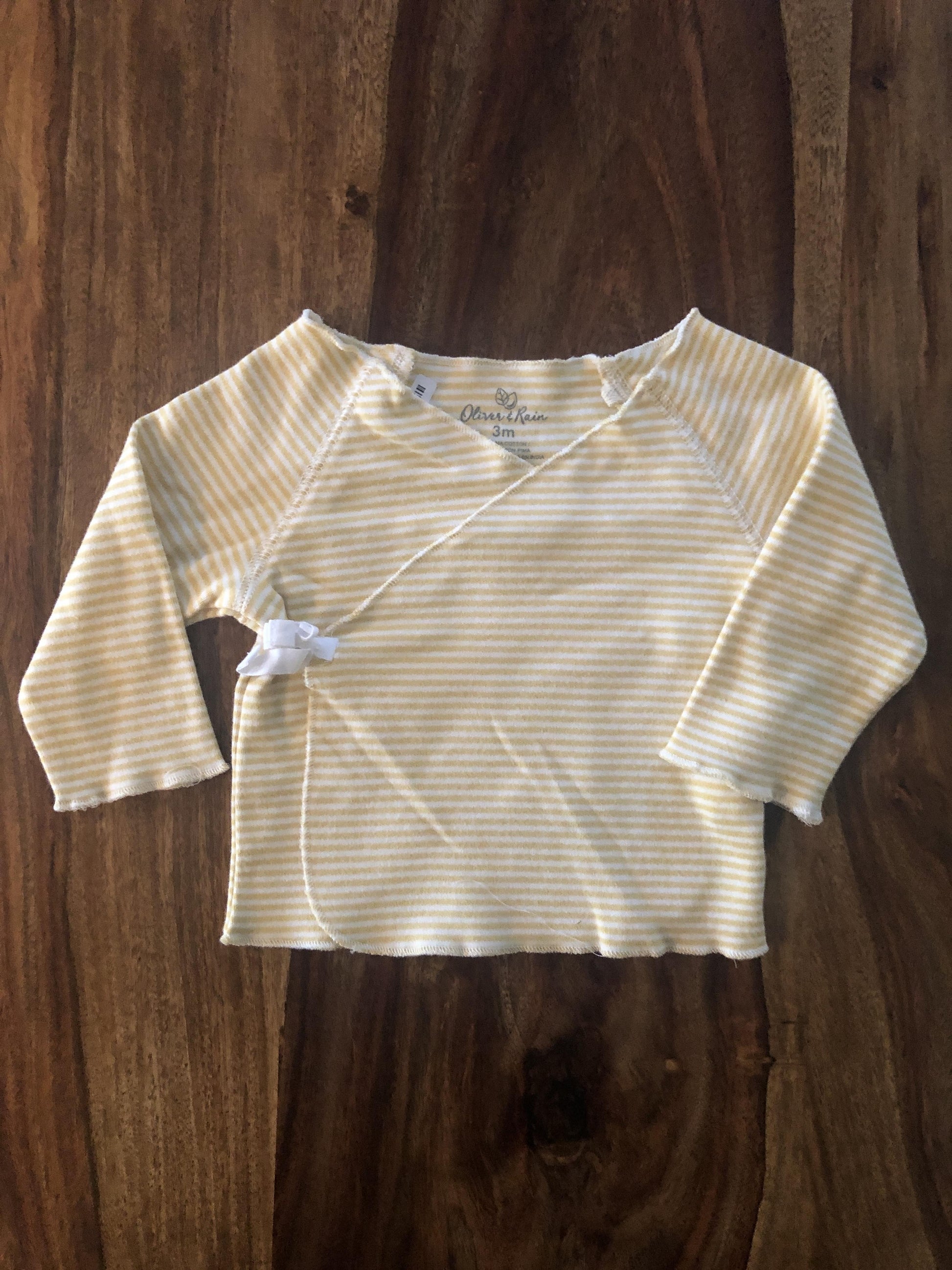 BabySprouts co Unisex Yellow | White | Striped Shirt Size: 3 months Yellow | White | Striped