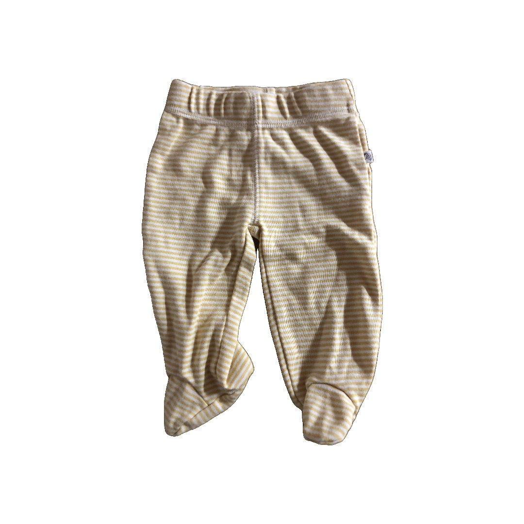 Oliver & Rain Unisex Yellow | White | Striped Pants Size: 3 months Yellow | White | Striped