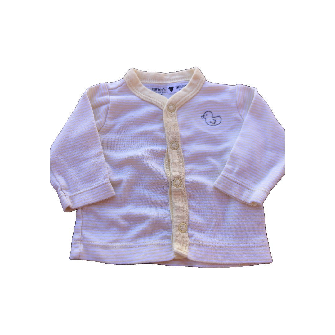 Carters Girls Yellow | White | Striped Shirt Size: Newborn Yellow | White | Striped