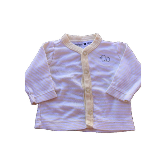 Carters Girls Yellow | White | Striped Shirt Size: Newborn Yellow | White | Striped