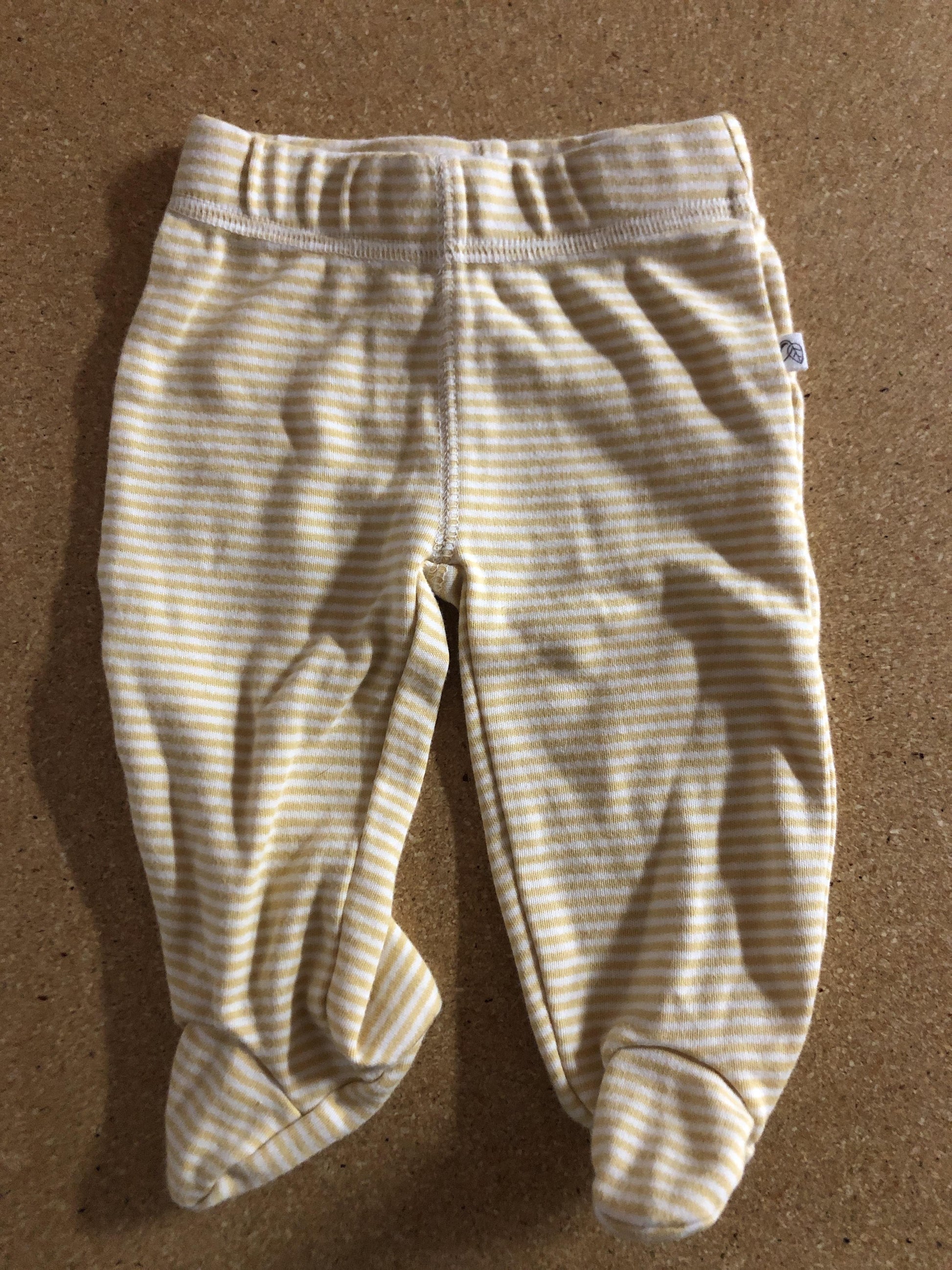Oliver & Rain Unisex Yellow | White | Striped Pants Size: 3 months Yellow | White | Striped